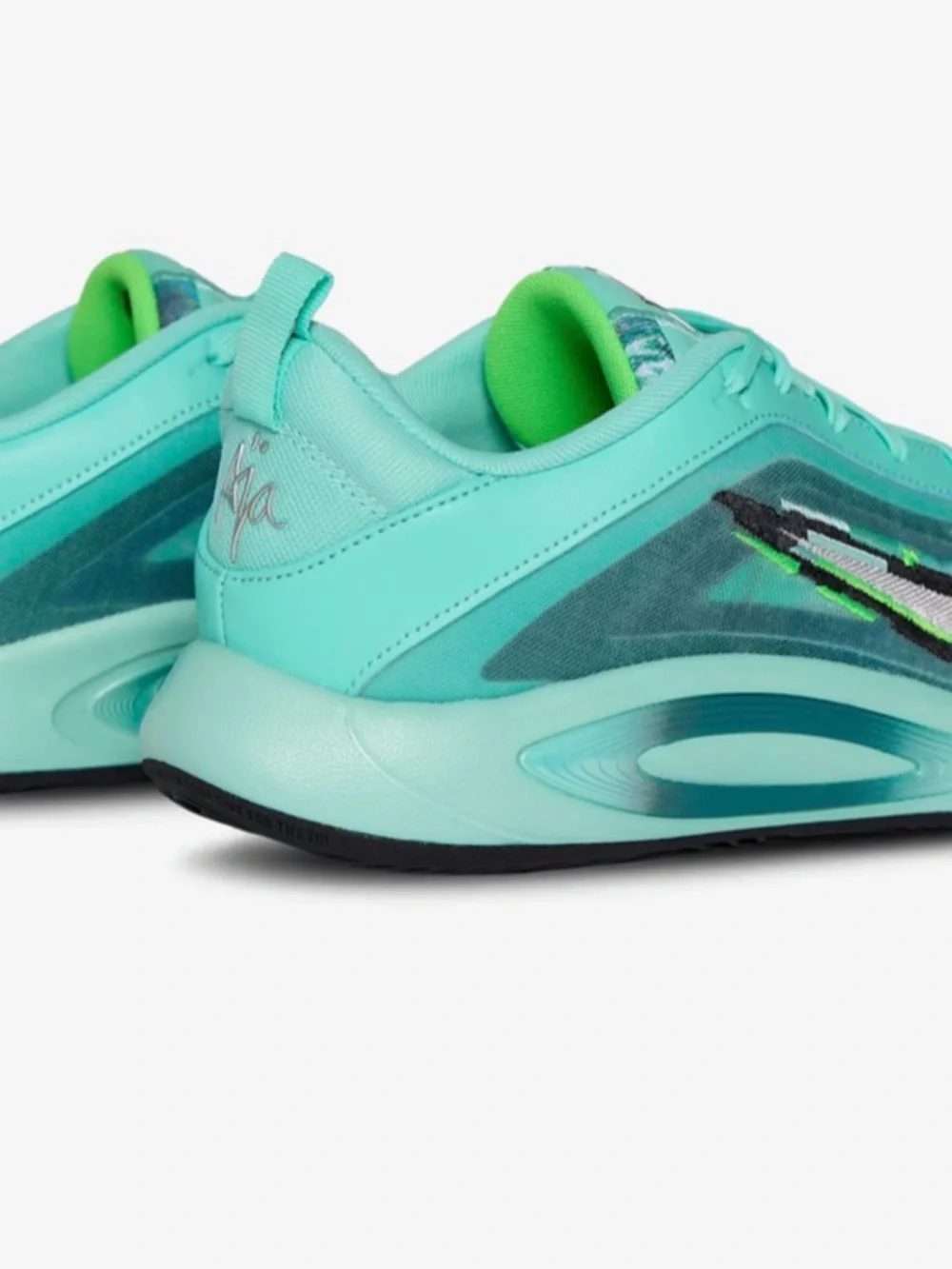 NWOB Nike A'One KC Size 3Y Metallic Silver/Washed Teal/Bleached Turquoise